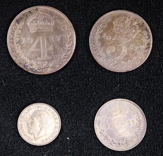 A 1927 Maundy set (four coins, cased)